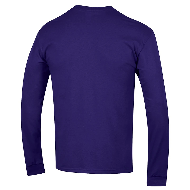 Men's Champion  Purple Kansas State Wildcats Basic Arch Long Sleeve T-Shirt