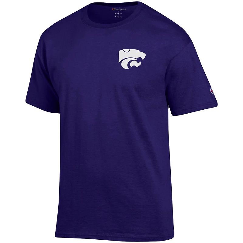 T-shirt Champion Purple Kansas State Wildcats Stack 2-Hit pour homme