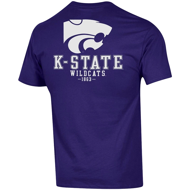 T-shirt Champion Purple Kansas State Wildcats Stack 2-Hit pour homme