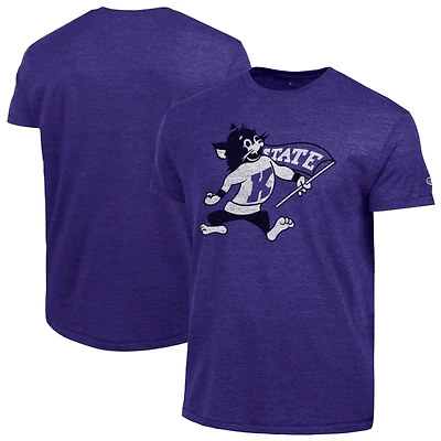 Men's Champion Purple Kansas State Wildcats Vintage Triumph Tri-Blend T-Shirt