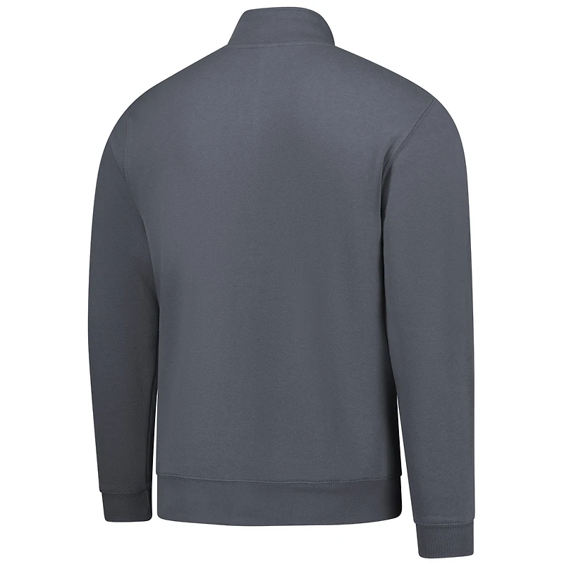 Men's Charcoal Kansas State Wildcats Premium Fleece Quarter-Zip Pullover