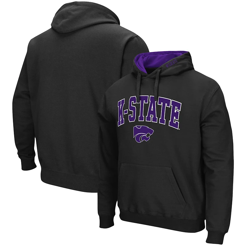 Men's Colosseum Kansas State Wildcats Arch & Logo 3.0 Pullover Hoodie