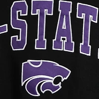 Men's Colosseum Black Kansas State Wildcats Arch & Logo Crew Neck Sweatshirt