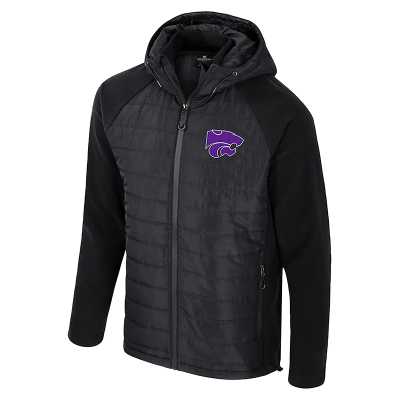 Men's Colosseum  Black Kansas State Wildcats Block The Sun Full-Zip Hoodie Jacket