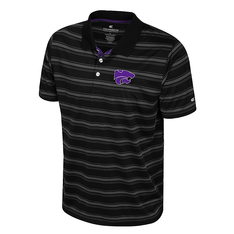 Men's Colosseum  Black Kansas State Wildcats Milk Steak Polo