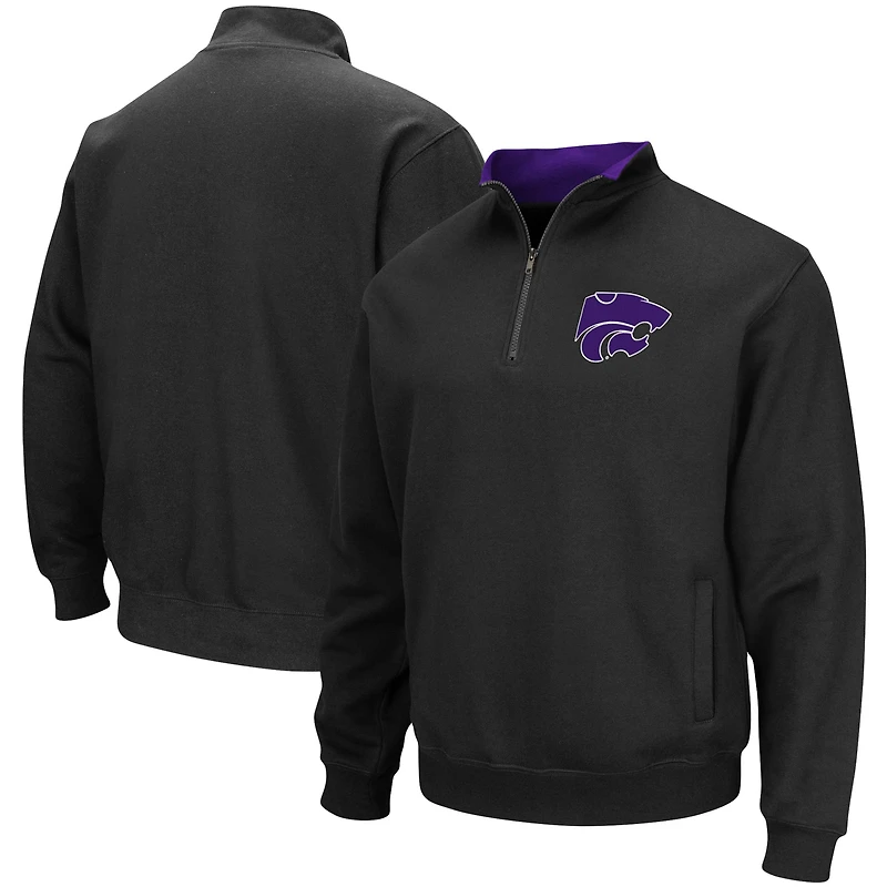 Veste à col zippé Colosseum Black Kansas State Wildcats avec logo Tortugas pour homme