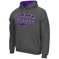 Sweat à capuche Colosseum Charcoal Kansas State Wildcats Arch & Logo 3.0 pour homme