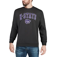 Men's Colosseum Charcoal Kansas State Wildcats Arch & Logo Crew Neck Sweatshirt