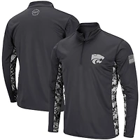Pull léger à col zippé Colosseum Charcoal Kansas State Wildcats OHT Military Appreciation Digital Camo