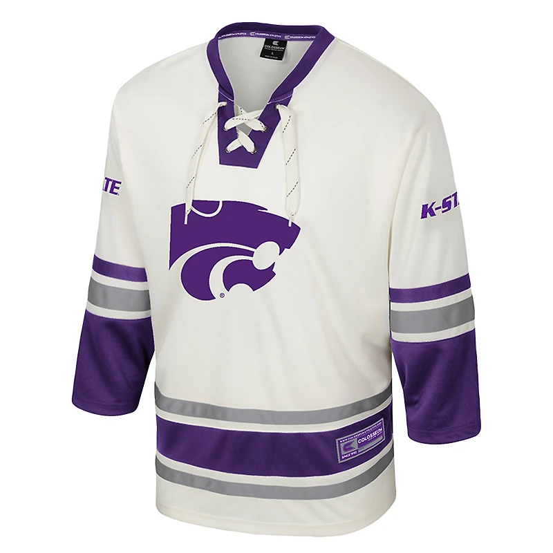 Maillot de hockey tendance pour homme Colosseum Cream Kansas State Wildcats Puck Proud