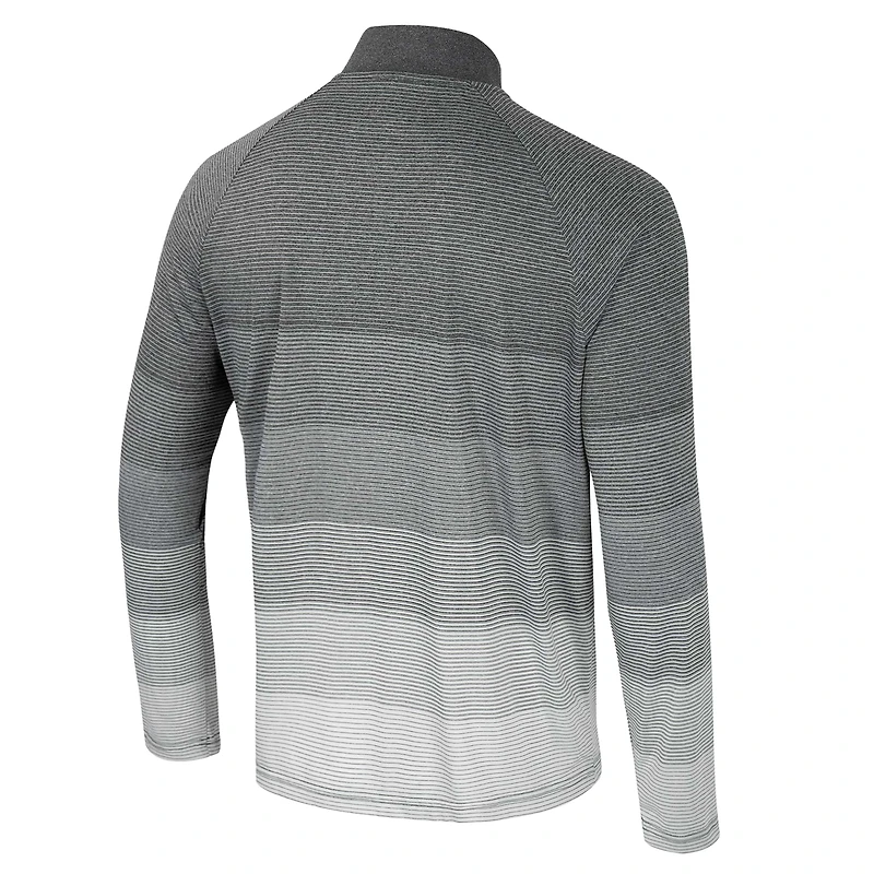 Men's Colosseum  Gray Kansas State Wildcats AI Striped Mesh Quarter-Zip Raglan Windshirt