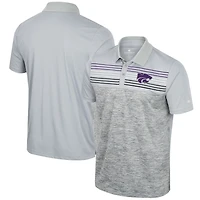 Men's Colosseum Gray Kansas State Wildcats Cybernetic Polo