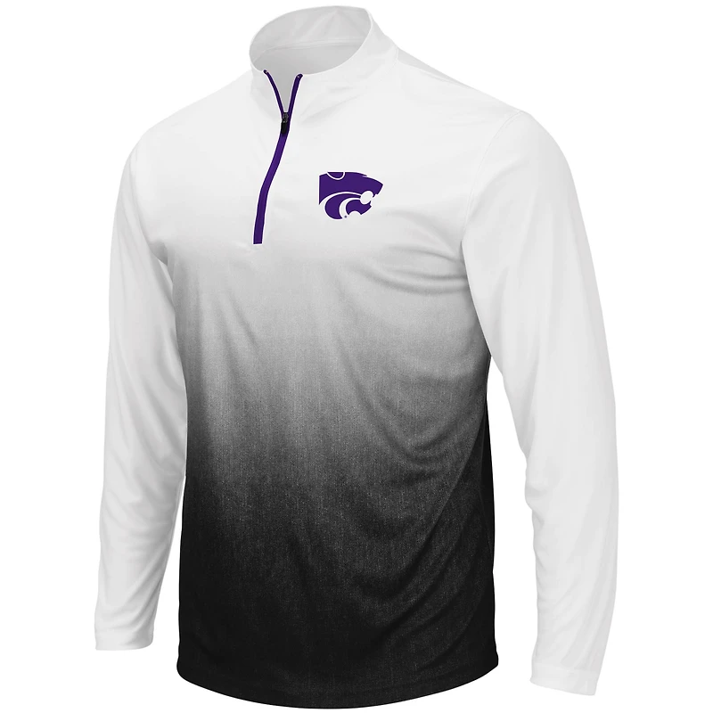 Colosseum Gray Kansas State Wildcats Magic Team Logo Veste à quart de zip pour homme