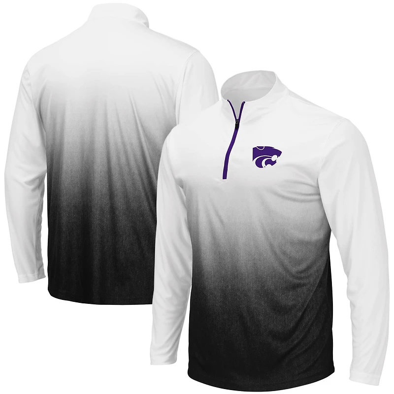 Colosseum Gray Kansas State Wildcats Magic Team Logo Veste à quart de zip pour homme