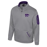 Veste polaire à fermeture éclair quart de tour Mainframe pour homme, gris Colosseum, Kansas State Wildcats