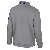 Veste polaire à fermeture éclair quart de tour Mainframe pour homme, gris Colosseum, Kansas State Wildcats