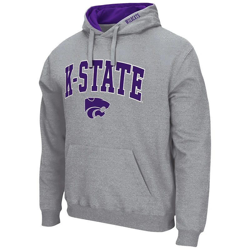 Chandail à capuchon Arch & Logo 3.0 des Wildcats de l'État du Kansas Colosseum gris chiné pour homme