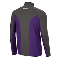 Men's Colosseum Purple/Charcoal Kansas State Wildcats Two Yutes Raglan Quarter-Zip Windshirt