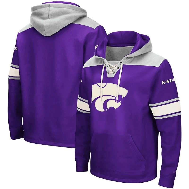 Men's Colosseum Purple Kansas State Wildcats 2.0 Lace-Up Pullover Hoodie