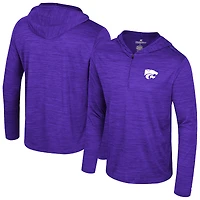 Sweat à capuche léger quart de zip Always Sunny pour homme, violet, des Kansas State Wildcats