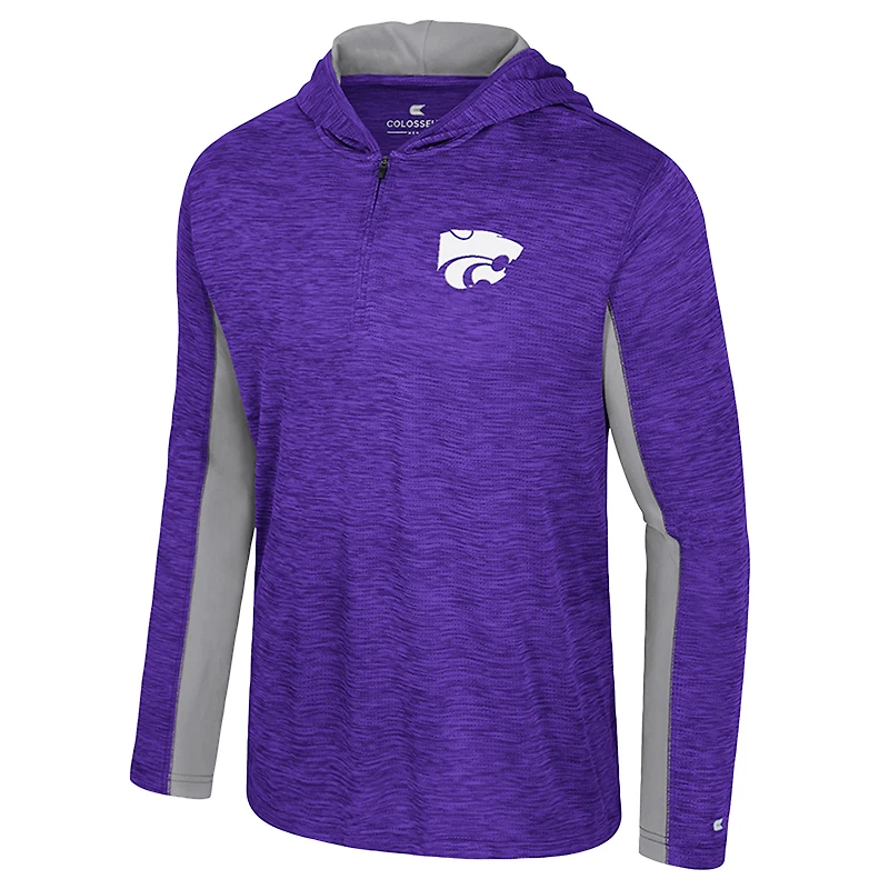 Men's Colosseum Purple Kansas State Wildcats Always Sunny Quarter-Zip Hoodie