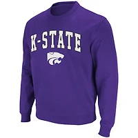 Colosseum Kansas State Wildcats Arch & Logo Crew Neck Sweat-shirt pour homme