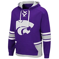 Chandail à capuchon pour homme Colosseum Kansas State Wildcats lacets 3.0 violet