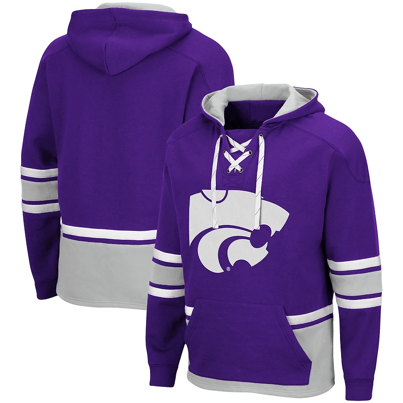 Chandail à capuchon pour homme Colosseum Kansas State Wildcats lacets 3.0 violet