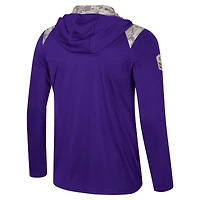 Men's Colosseum Purple Kansas State Wildcats OHT Military Appreciation Quarter-Zip Hoodie Jacket