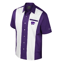 Chemise boutonnée violette pour homme, motif Colosseum, Kansas State Wildcats Strike Bowling