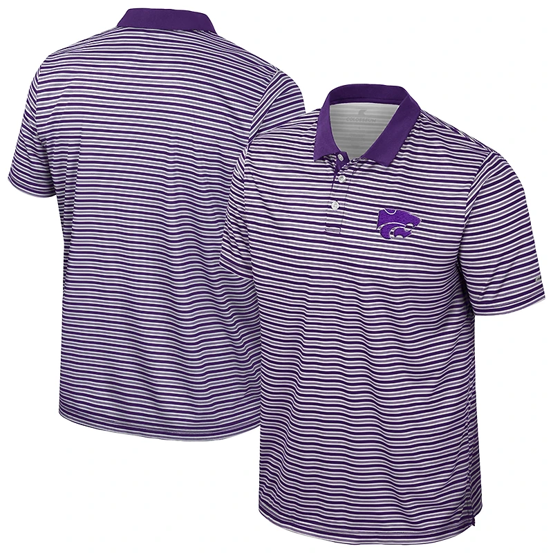 Polo rayé violet Colosseum pour homme des Kansas State Wildcats