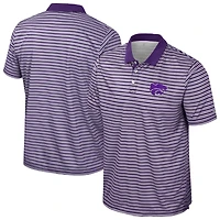 Polo rayé violet Colosseum pour homme des Kansas State Wildcats