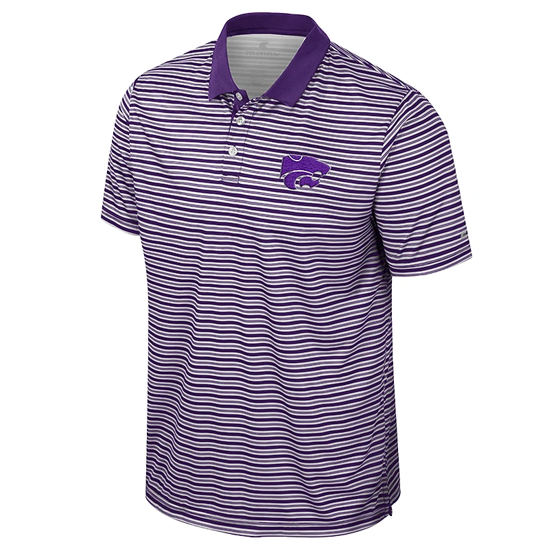 Polo rayé violet Colosseum pour homme des Kansas State Wildcats