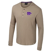 Men's Colosseum  Tan Kansas State Wildcats Great Outdoors Henley Long Sleeve Shirt