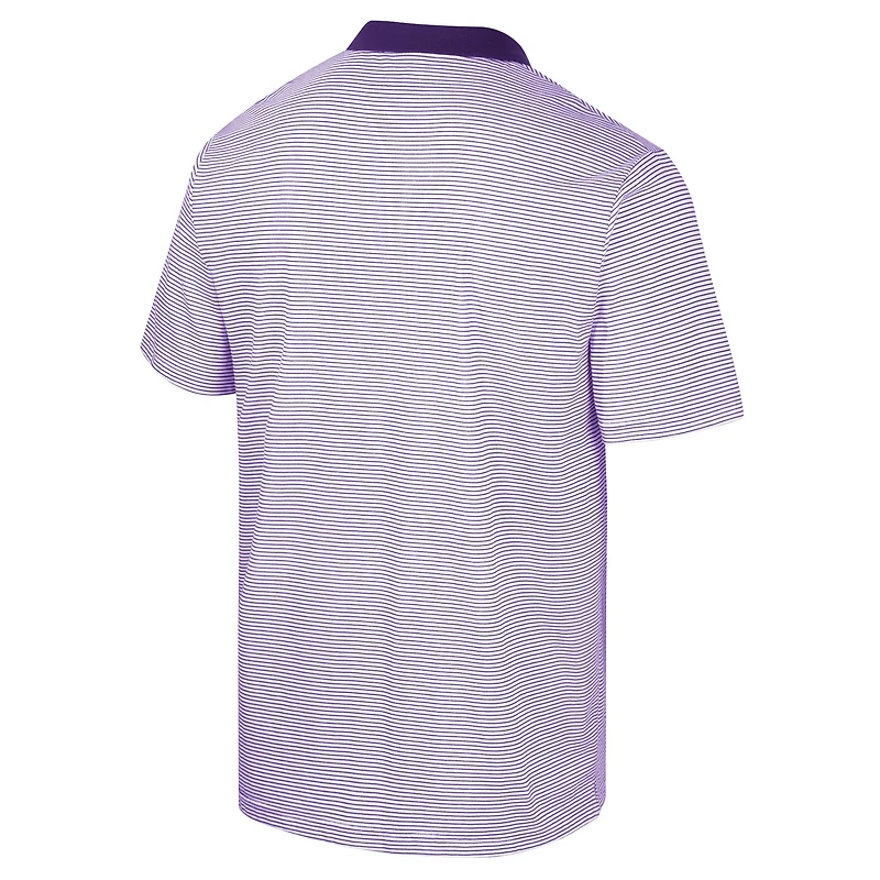 Men's Colosseum White/Purple Kansas State Wildcats Print Stripe Polo