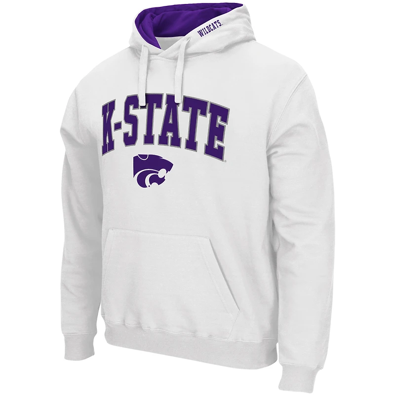 Sweat à capuche Colosseum White Kansas State Wildcats Arch & Logo 3.0 pour homme