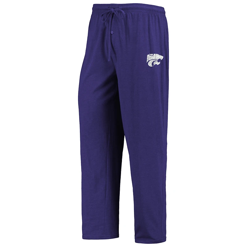 Men's Concepts Sport Purple/Heathered Charcoal Kansas State Wildcats Meter Long Sleeve Top & Pants Sleep Set