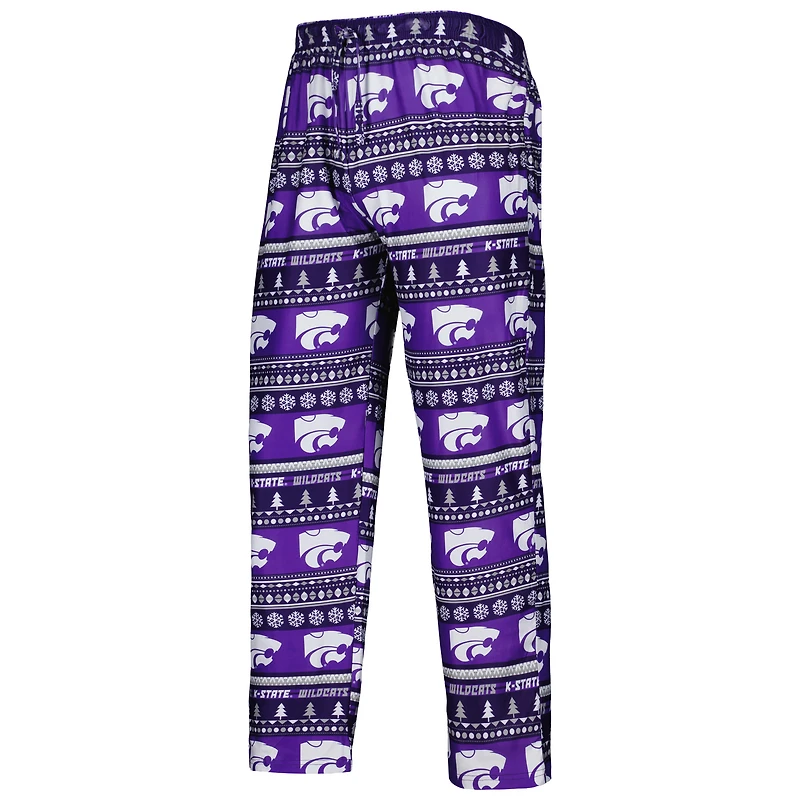 Ensemble de nuit pour homme Concepts Sport Purple Kansas State Wildcats Swivel avec haut à manches longues et pantalon