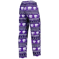 Ensemble de nuit pour homme Concepts Sport Purple Kansas State Wildcats Swivel avec haut à manches longues et pantalon