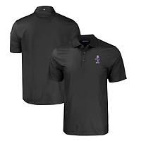 Polo extensible recyclé à imprimé géométrique ton sur pour homme, couleur noire, Cutter & Buck, Kansas State Wildcats, taille grande et taille, Pike Eco