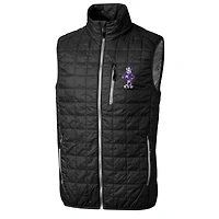 Gilet matelassé isolant entièrement zippé Rainier PrimaLoft pour homme, coupe-vent et buck, Kansas State Wildcats, noir, taille grande