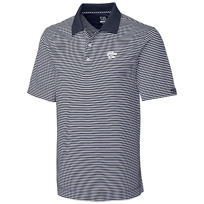 Men's Cutter & Buck Gray/White Kansas State Wildcats Big Tall Trevor Stripe DryTec Polo