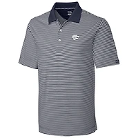 Men's Cutter & Buck Gray/White Kansas State Wildcats Big Tall Trevor Stripe DryTec Polo
