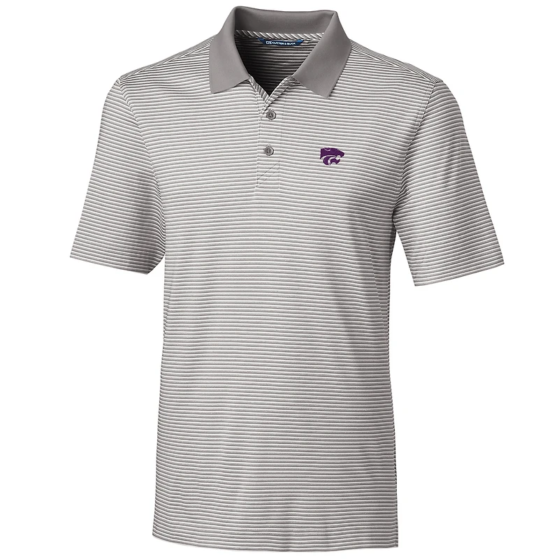 Polo gris à rayures ton sur pour homme, coupeur et buck, Kansas State Wildcats, grande taille