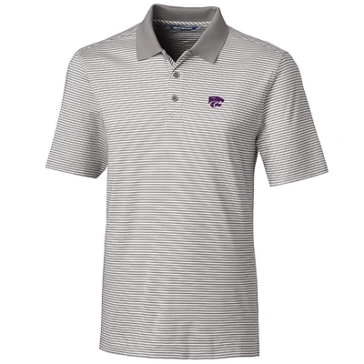 Polo gris à rayures ton sur pour homme, coupeur et buck, Kansas State Wildcats, grande taille
