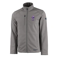 Veste zippée intégrale en softshell recyclée Vault Evoke Eco pour homme, grise, des Kansas State Wildcats.
