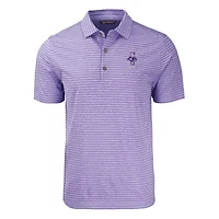 Men's Cutter & Buck Heather Purple Kansas State Wildcats Vault Forge Eco Heathered Stripe Stretch Recycled Polo