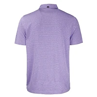Polo Cutter & Buck pour homme, violet chiné, Kansas State Wildcats, Vault Forge Eco, rayé, extensible et recyclé