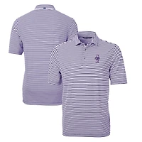 Men's Cutter & Buck Purple Kansas State Wildcats Big Tall Virtue Eco Pique Stripe Recycled DryTec Polo