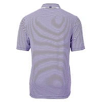Men's Cutter & Buck Purple Kansas State Wildcats Big Tall Virtue Eco Pique Stripe Recycled DryTec Polo